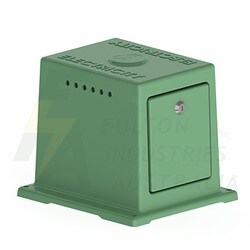 FPB2MV1DG short green fibreglass pillar with door